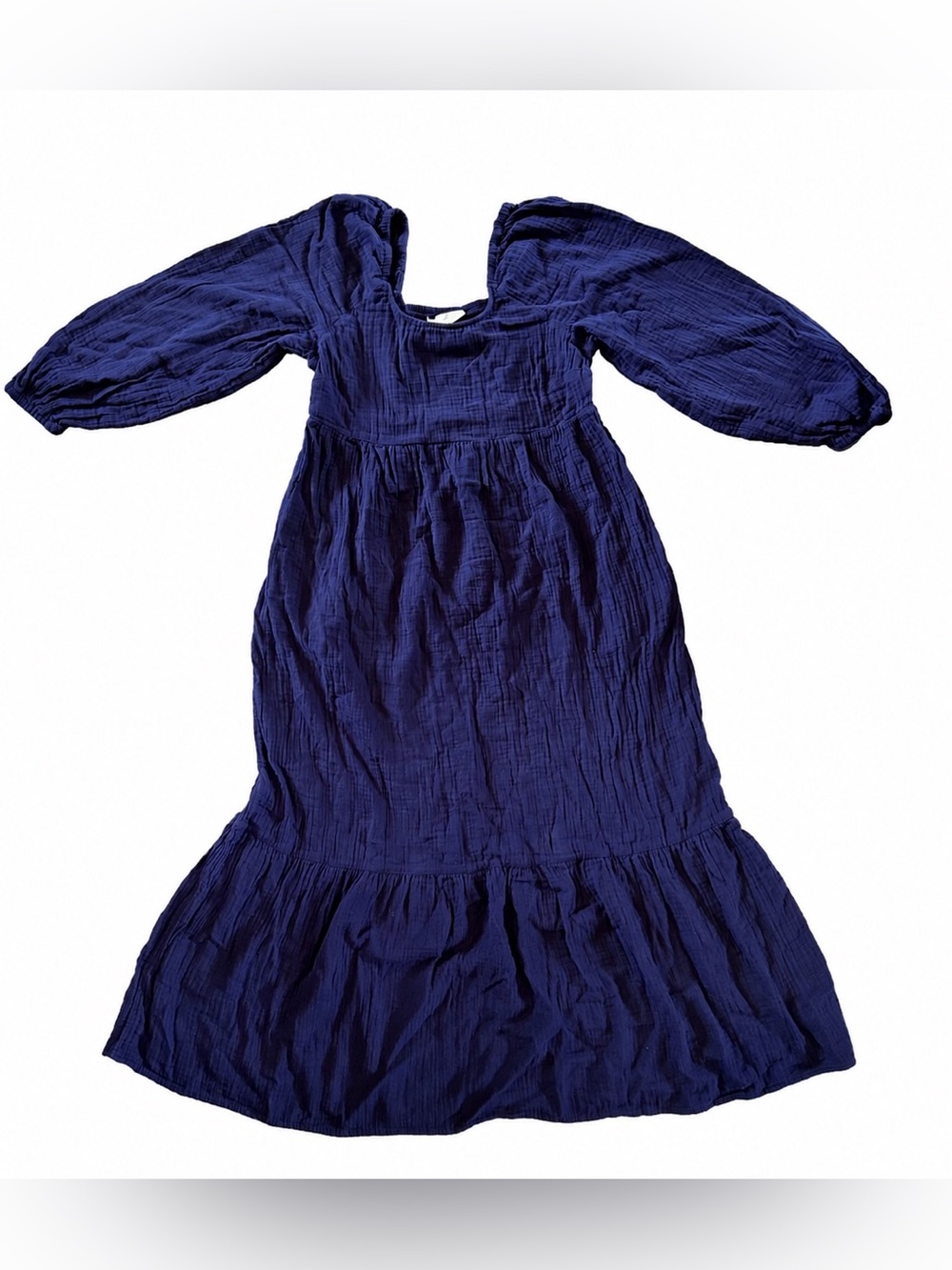 Universal Thread Navy Cotton Gauze Renaissance Smocked Maxi Dress M